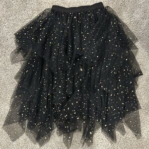 black tulle skirt with stars and moons